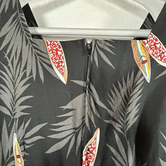 Shannon Marie Hawaii Women's Leafy Print Square Neck Mini Dress Black Large - Picture 5 of 8